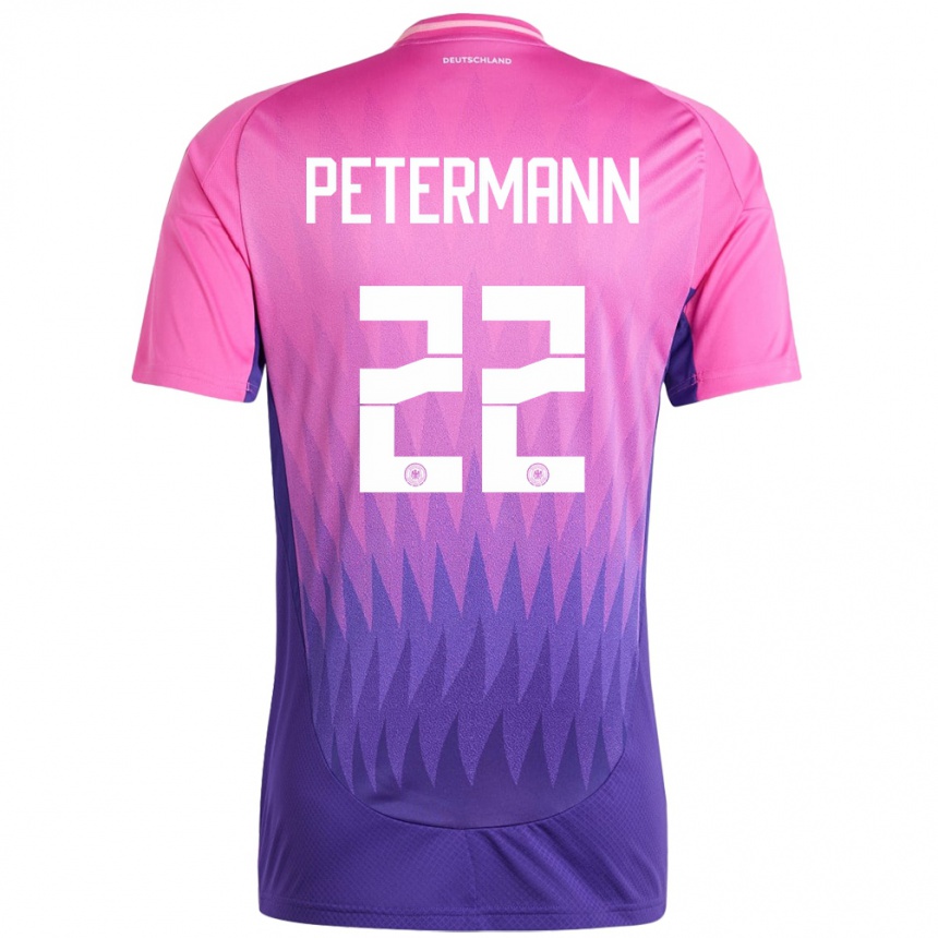 Kids Football Germany Lena Petermann #22 Pink Purple Away Jersey 24-26 T-Shirt Uk