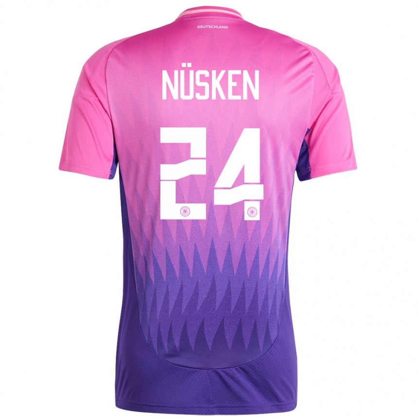 Kids Football Germany Sjoeke Nusken #24 Pink Purple Away Jersey 24-26 T-Shirt Uk