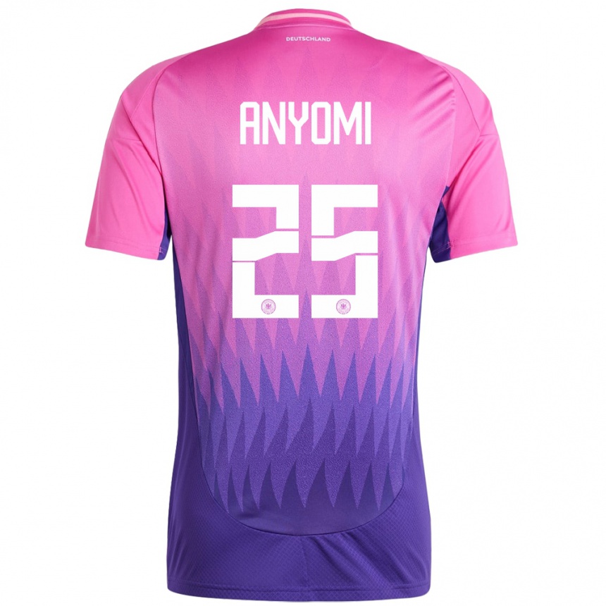 Kids Football Germany Nicole Anyomi #25 Pink Purple Away Jersey 24-26 T-Shirt Uk