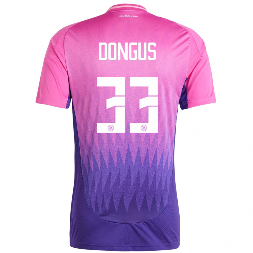 Kids Football Germany Fabienne Dongus #33 Pink Purple Away Jersey 24-26 T-Shirt Uk