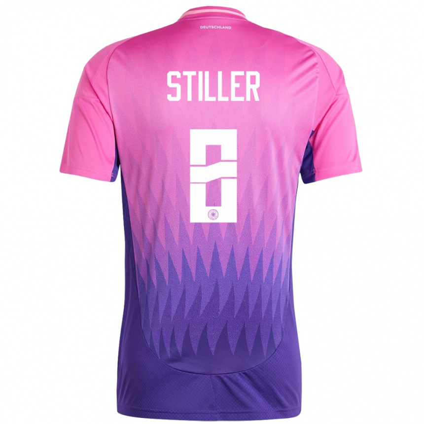 Kids Football Germany Angelo Stiller #8 Pink Purple Away Jersey 24-26 T-Shirt Uk