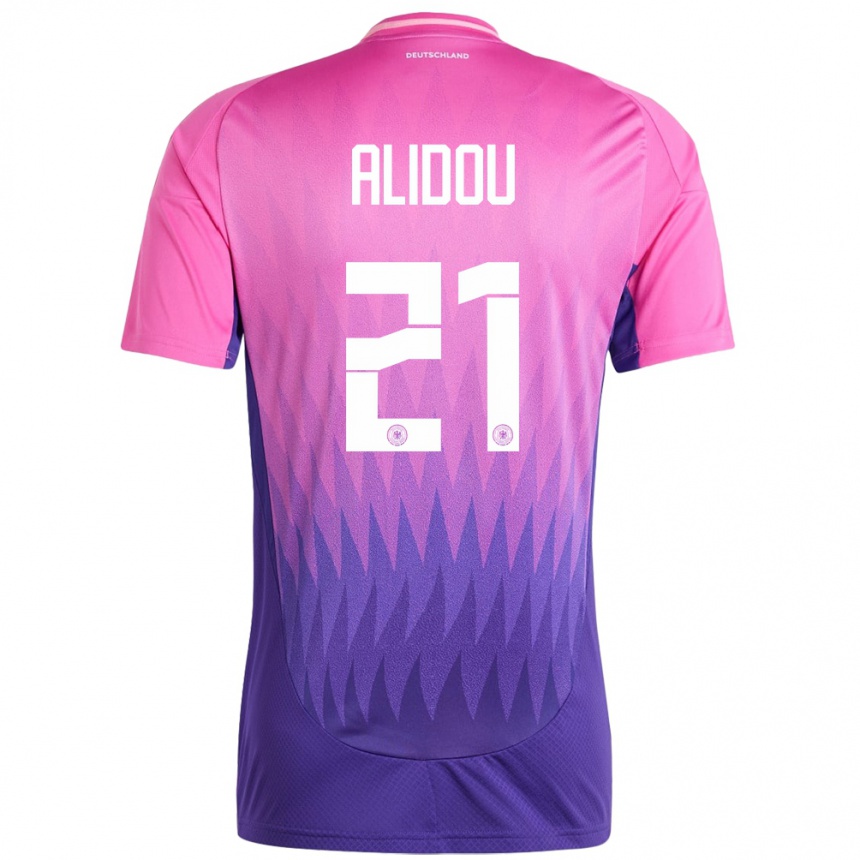 Kids Football Germany Faride Alidou #21 Pink Purple Away Jersey 24-26 T-Shirt Uk