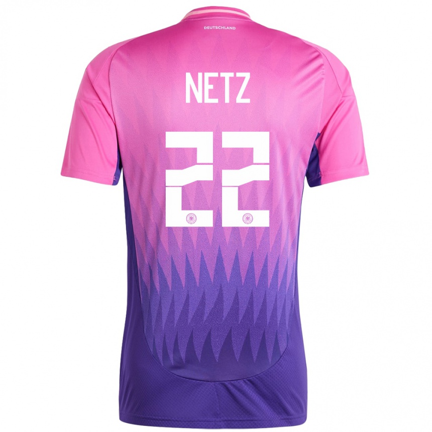 Kids Football Germany Luca Netz #22 Pink Purple Away Jersey 24-26 T-Shirt Uk