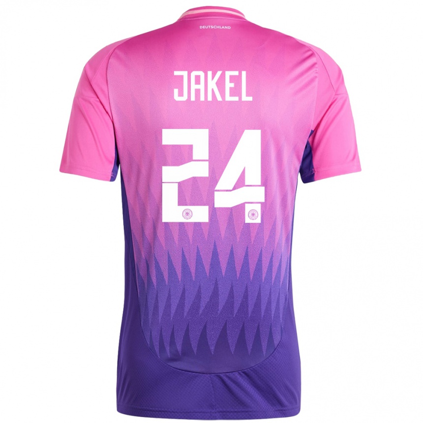 Kids Football Germany Frederik Jakel #24 Pink Purple Away Jersey 24-26 T-Shirt Uk