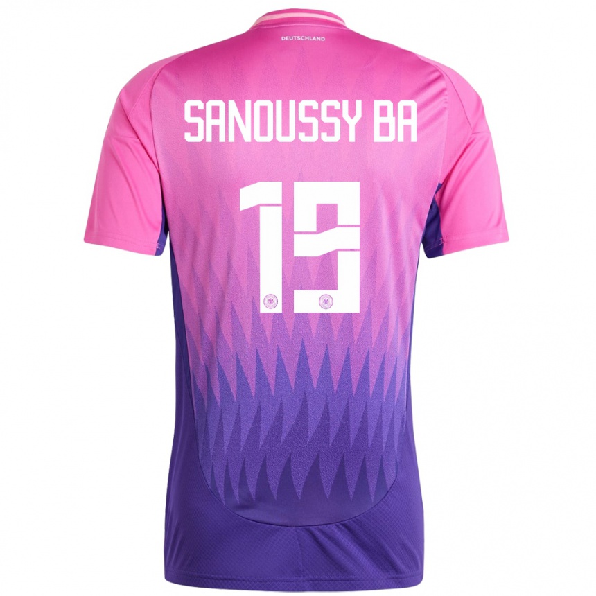 Kids Football Germany Sanoussy Ba #19 Pink Purple Away Jersey 24-26 T-Shirt Uk