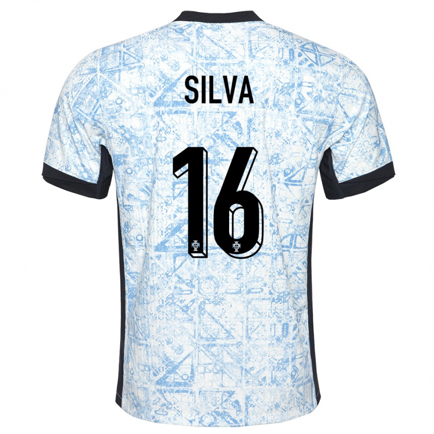 Kids Football Portugal Diana Silva #16 Cream Blue Away Jersey 24-26 T-Shirt Uk