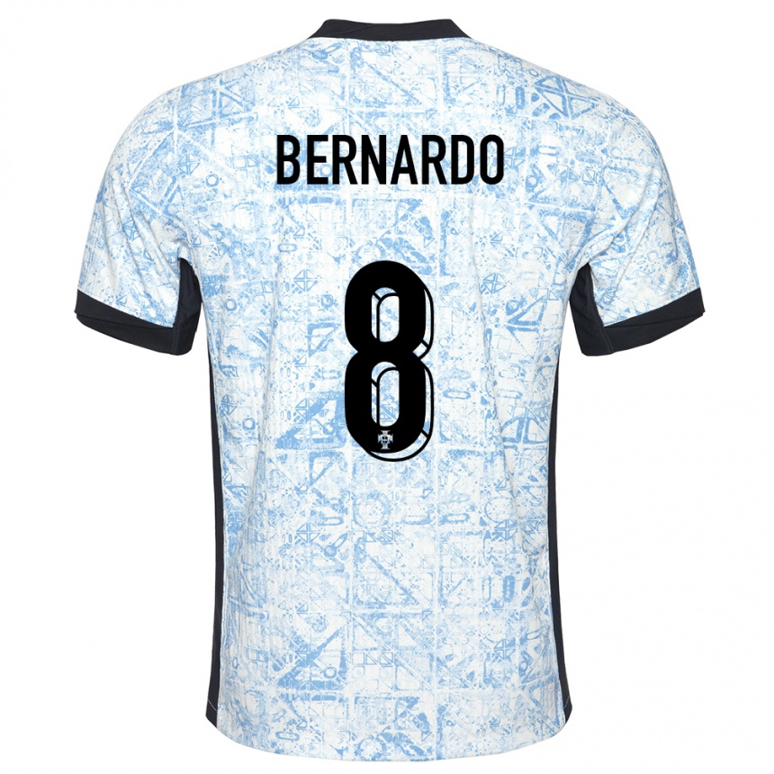 Kids Football Portugal Paulo Bernardo #8 Cream Blue Away Jersey 24-26 T-Shirt Uk