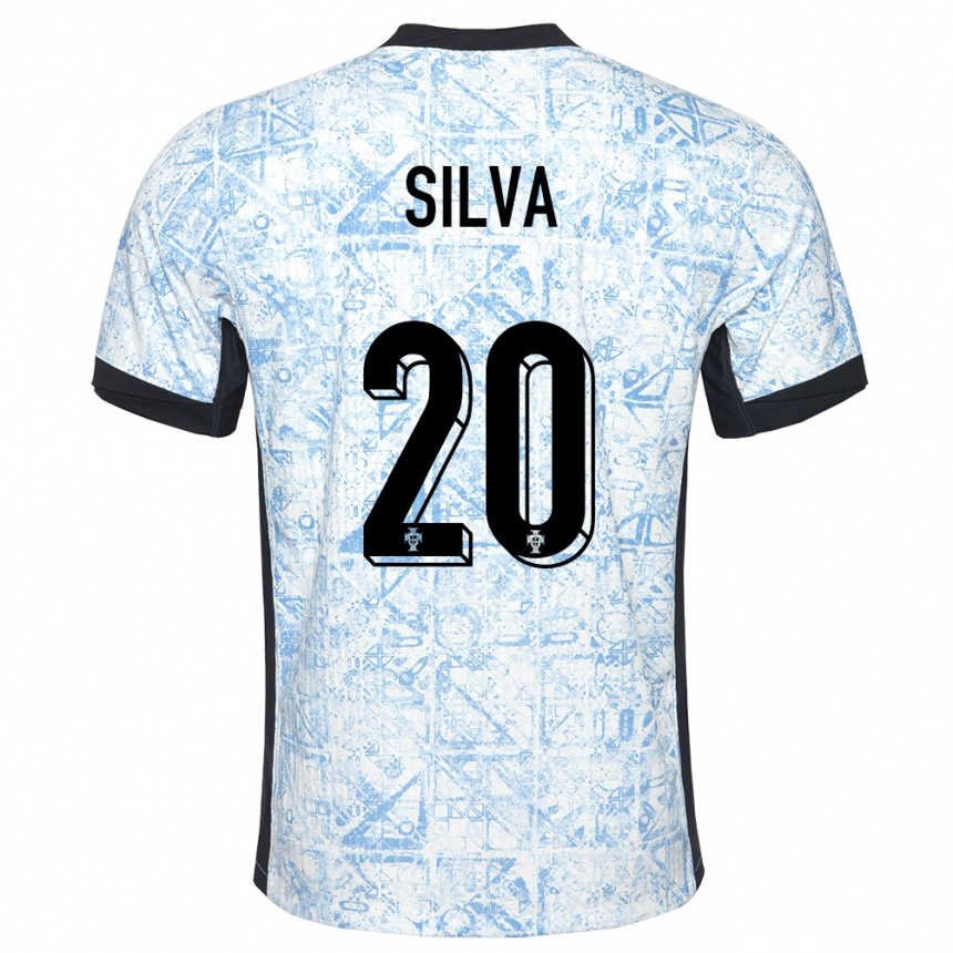 Kids Football Portugal Fabio Silva #20 Cream Blue Away Jersey 24-26 T-Shirt Uk