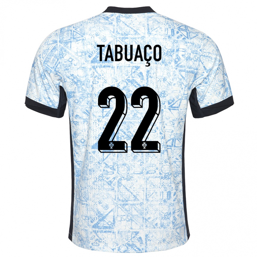 Kids Football Portugal Goncalo Tabuaco #22 Cream Blue Away Jersey 24-26 T-Shirt Uk