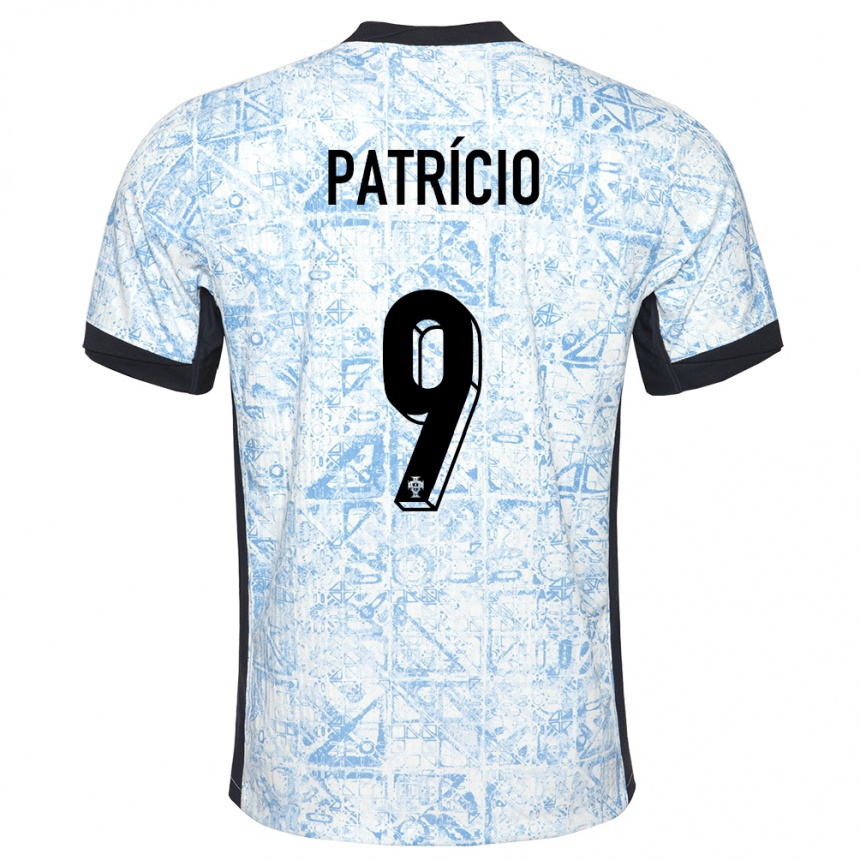 Kids Football Portugal Nuno Patricio #9 Cream Blue Away Jersey 24-26 T-Shirt Uk