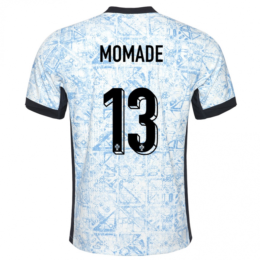 Kids Football Portugal Rayhan Momade #13 Cream Blue Away Jersey 24-26 T-Shirt Uk