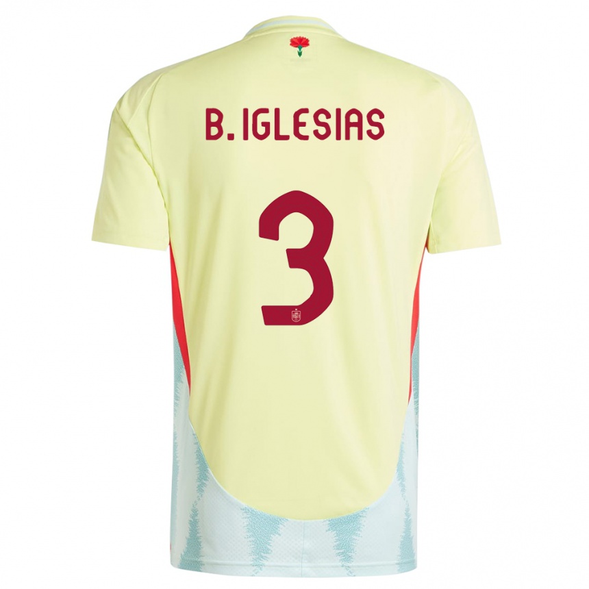 Kids Football Spain Borja Iglesias #3 Yellow Away Jersey 24-26 T-Shirt Uk