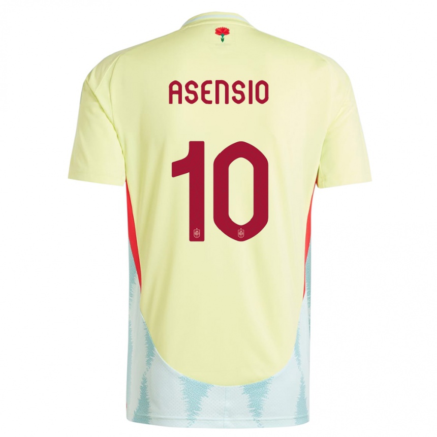 Kids Football Spain Marco Asensio #10 Yellow Away Jersey 24-26 T-Shirt Uk