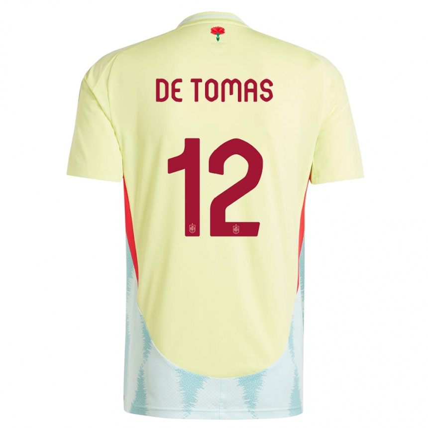 Kids Football Spain Raul De Tomas #12 Yellow Away Jersey 24-26 T-Shirt Uk