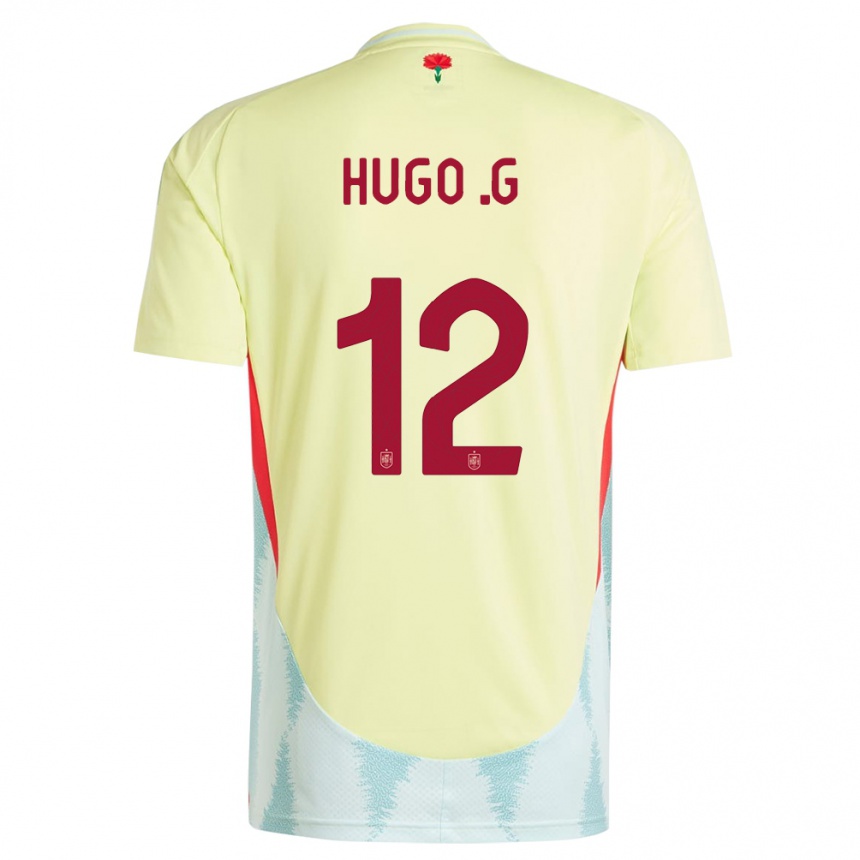 Kids Football Spain Hugo Guillamon #12 Yellow Away Jersey 24-26 T-Shirt Uk