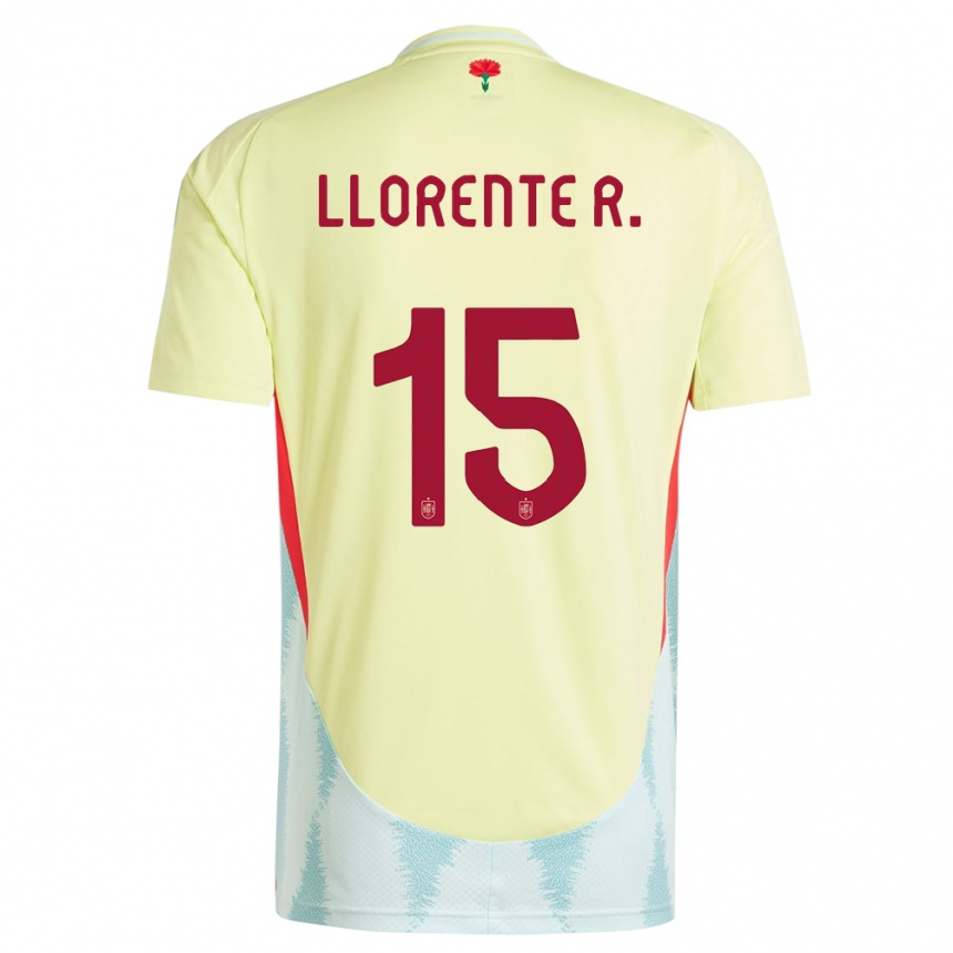 Kids Football Spain Diego Llorente #15 Yellow Away Jersey 24-26 T-Shirt Uk