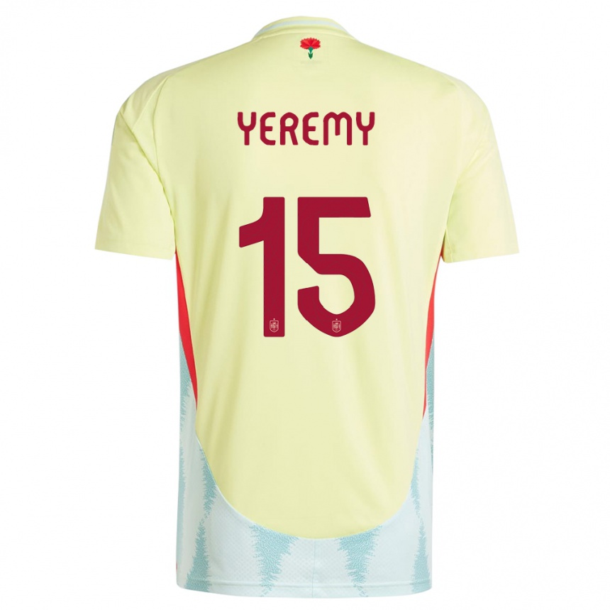 Kids Football Spain Yeremy Pino #15 Yellow Away Jersey 24-26 T-Shirt Uk