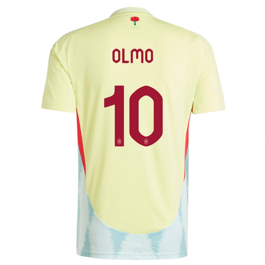 Kids Football Spain Dani Olmo #10 Yellow Away Jersey 24-26 T-Shirt Uk