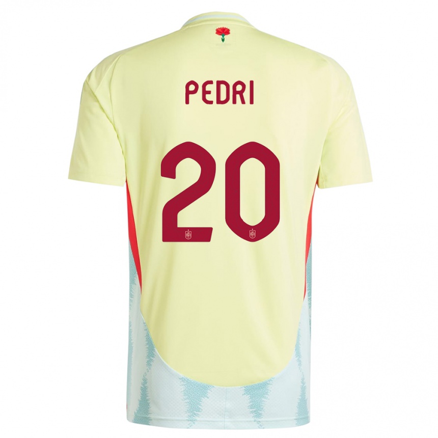 Kids Football Spain Pedri #20 Yellow Away Jersey 24-26 T-Shirt Uk