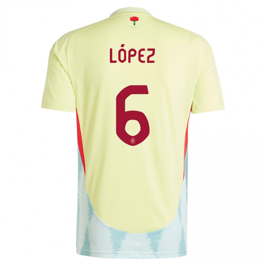 Kids Football Spain Maitane Lopez #6 Yellow Away Jersey 24-26 T-Shirt Uk