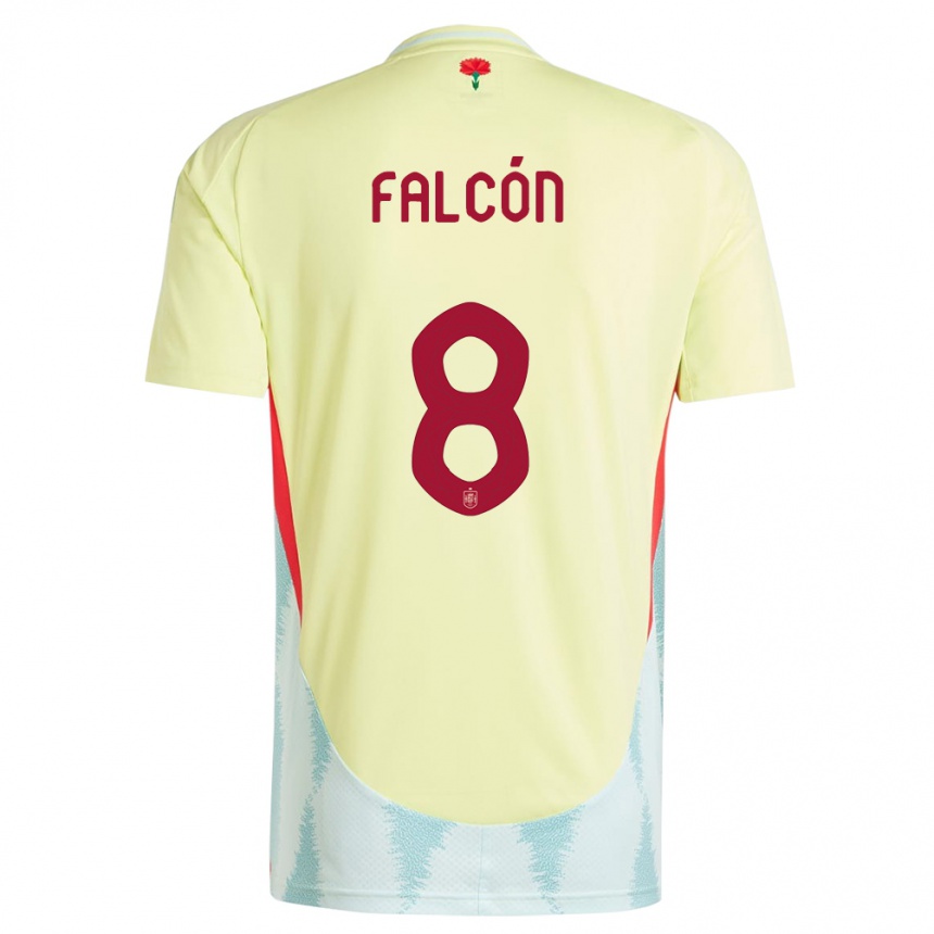 Kids Football Spain Andrea Falcon #8 Yellow Away Jersey 24-26 T-Shirt Uk