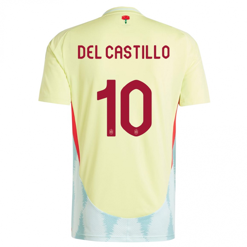 Kids Football Spain Athenea Del Castillo #10 Yellow Away Jersey 24-26 T-Shirt Uk