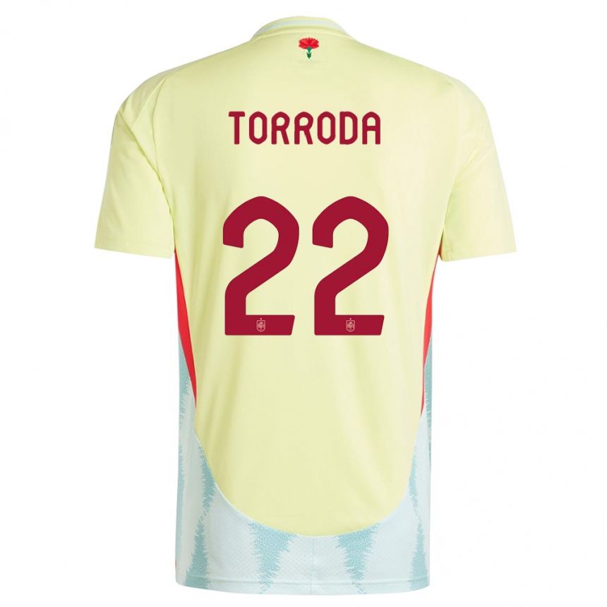 Kids Football Spain Anna Torroda #22 Yellow Away Jersey 24-26 T-Shirt Uk