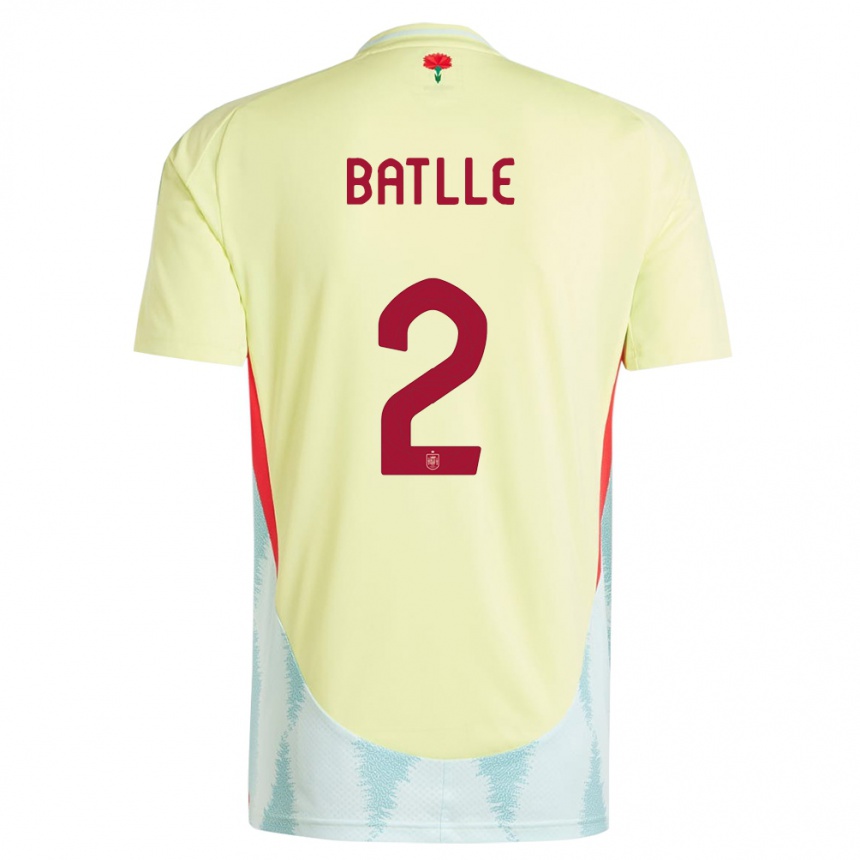 Kids Football Spain Ona Batlle #2 Yellow Away Jersey 24-26 T-Shirt Uk