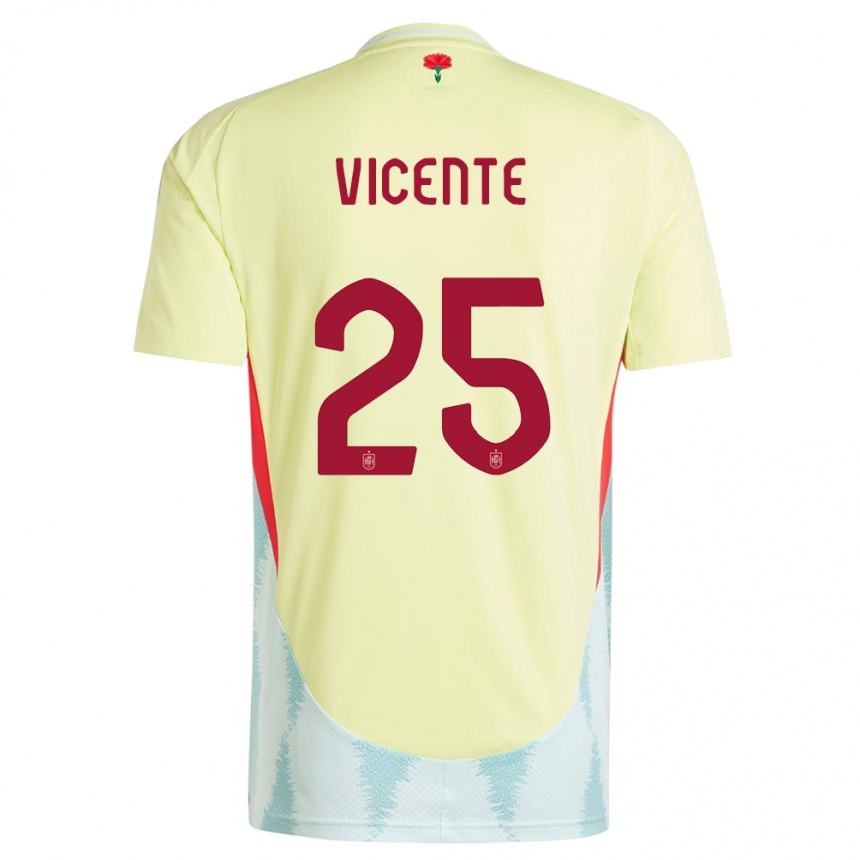 Kids Football Spain Ainhoa Vicente #25 Yellow Away Jersey 24-26 T-Shirt Uk