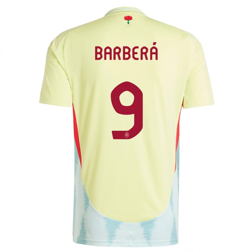 Kids Football Spain Victor Barbera #9 Yellow Away Jersey 24-26 T-Shirt Uk