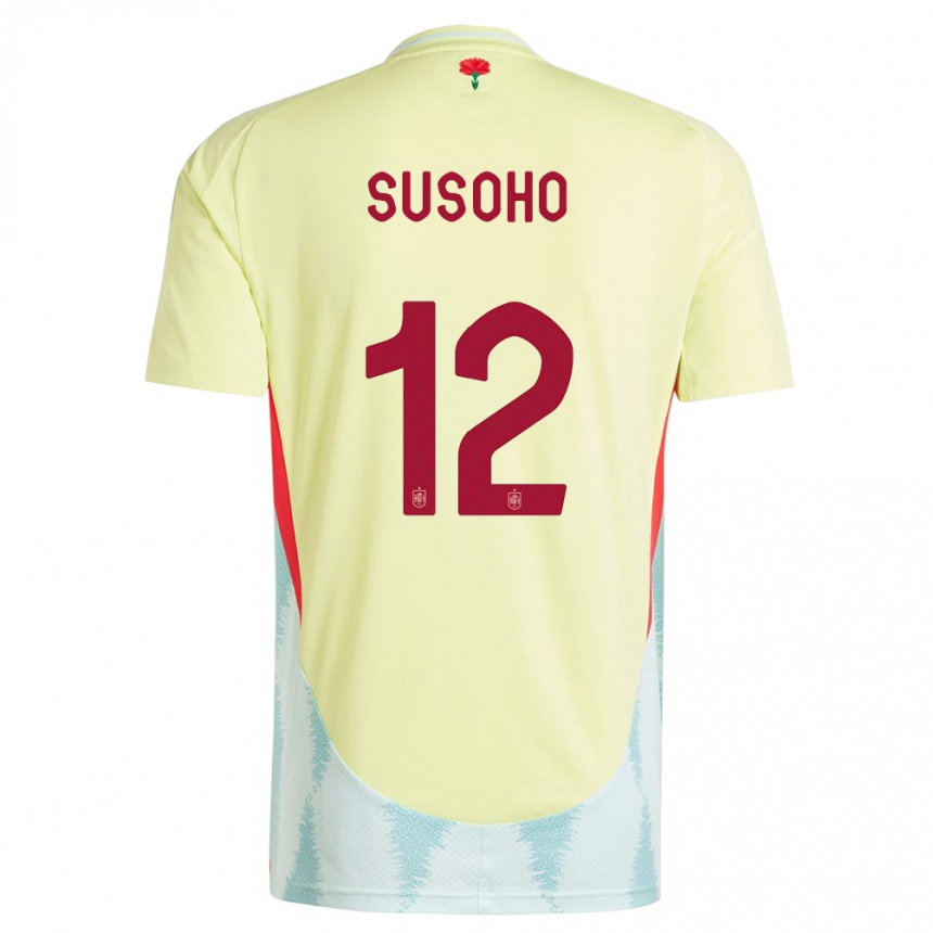 Kids Football Spain Mahamadou Susoho #12 Yellow Away Jersey 24-26 T-Shirt Uk