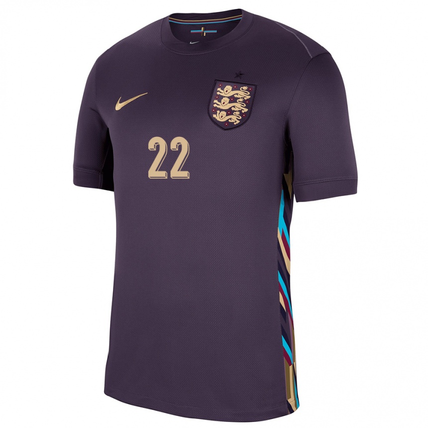 Kids Football England Tammy Abraham #22 Dark Raisin Away Jersey 24-26 T-Shirt Uk