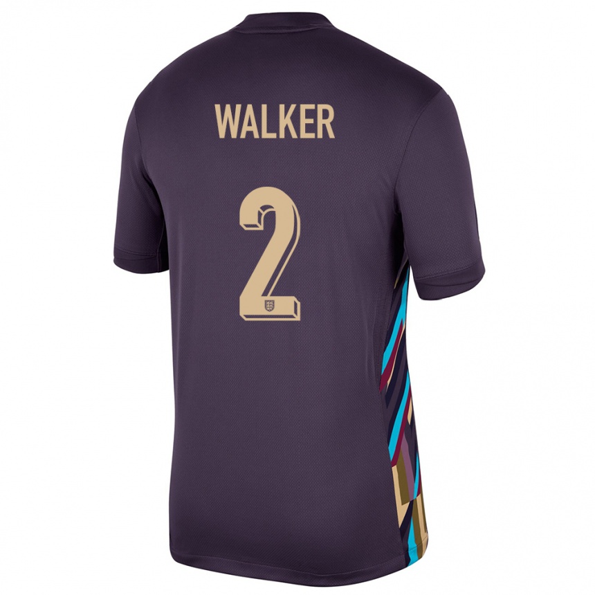 Kids Football England Kyle Walker #2 Dark Raisin Away Jersey 24-26 T-Shirt Uk