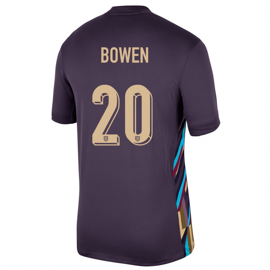 Kids Football England Jarrod Bowen #20 Dark Raisin Away Jersey 24-26 T-Shirt Uk