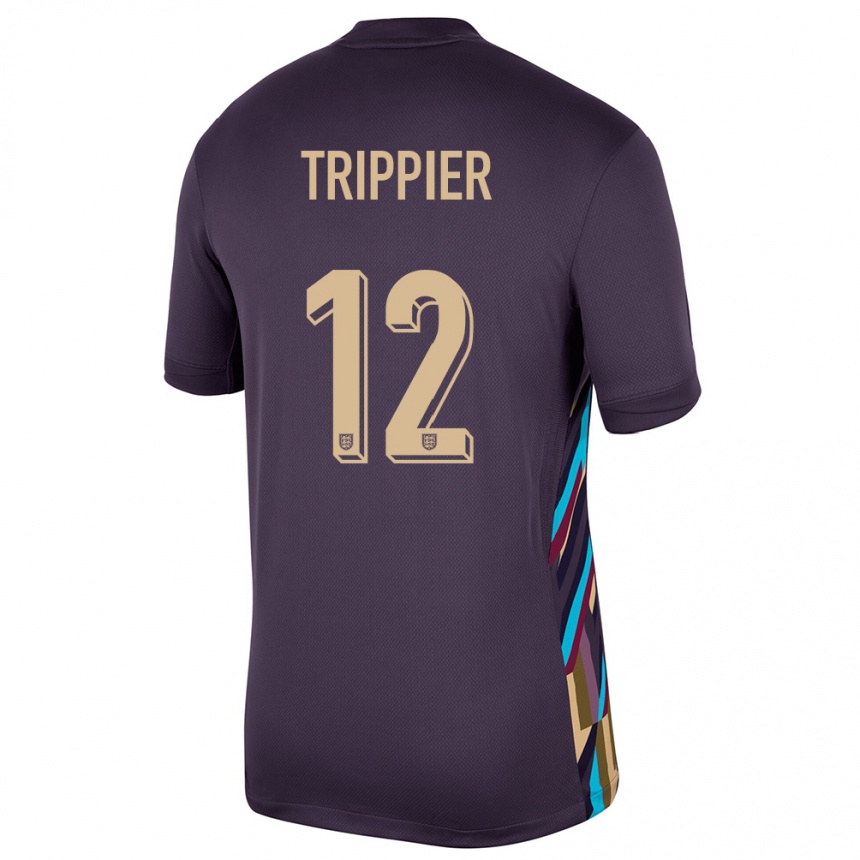 Kids Football England Kieran Trippier #12 Dark Raisin Away Jersey 24-26 T-Shirt Uk