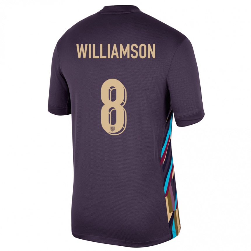 Kids Football England Leah Williamson #8 Dark Raisin Away Jersey 24-26 T-Shirt Uk