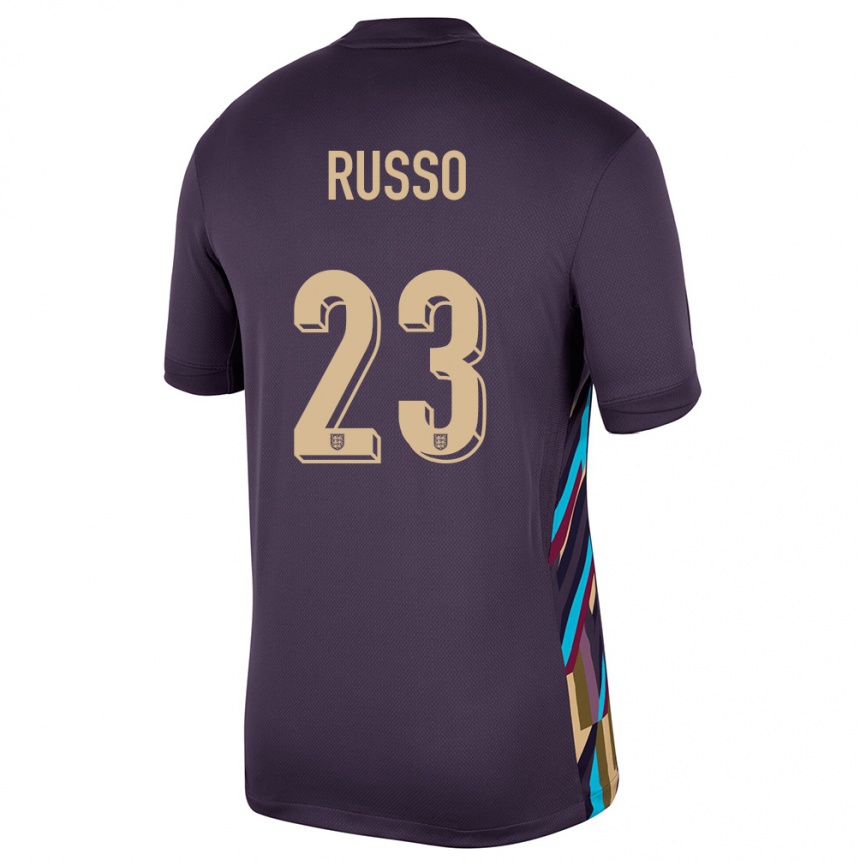 Kids Football England Alessia Russo #23 Dark Raisin Away Jersey 24-26 T-Shirt Uk