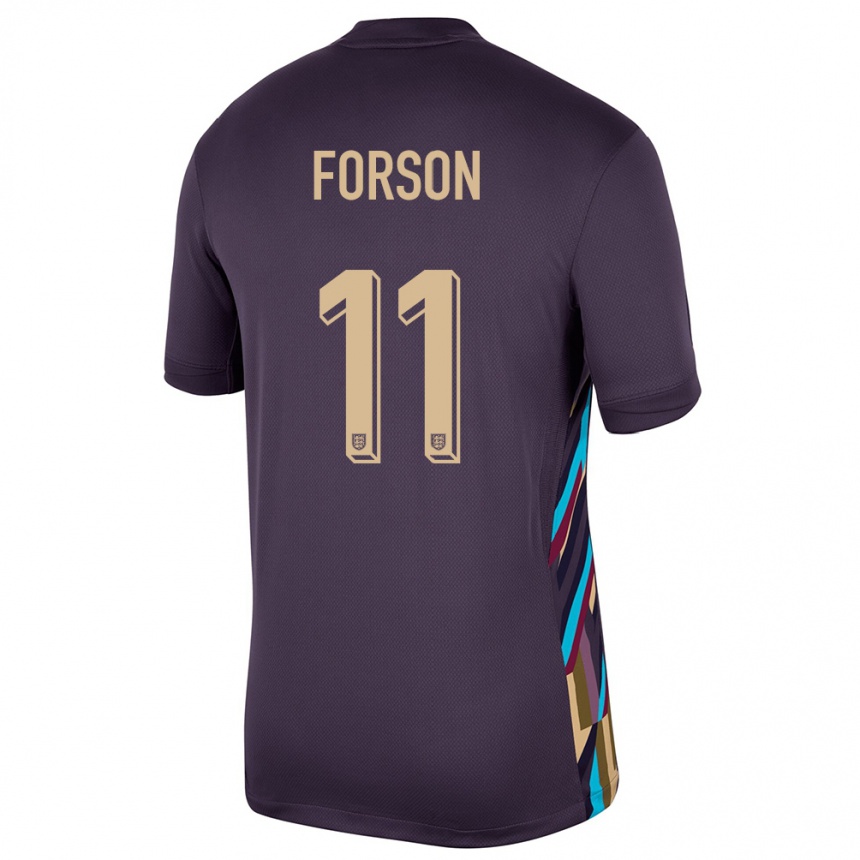 Kids Football England Omari Forson #11 Dark Raisin Away Jersey 24-26 T-Shirt Uk