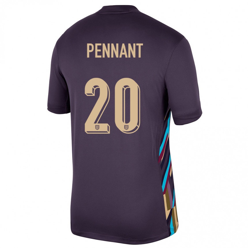 Kids Football England Kian Pennant #20 Dark Raisin Away Jersey 24-26 T-Shirt Uk