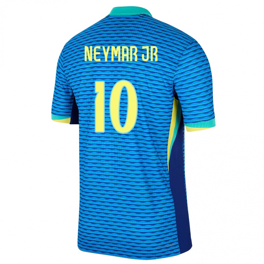 Kids Football Brazil Neymar #10 Blue Away Jersey 24-26 T-Shirt Uk