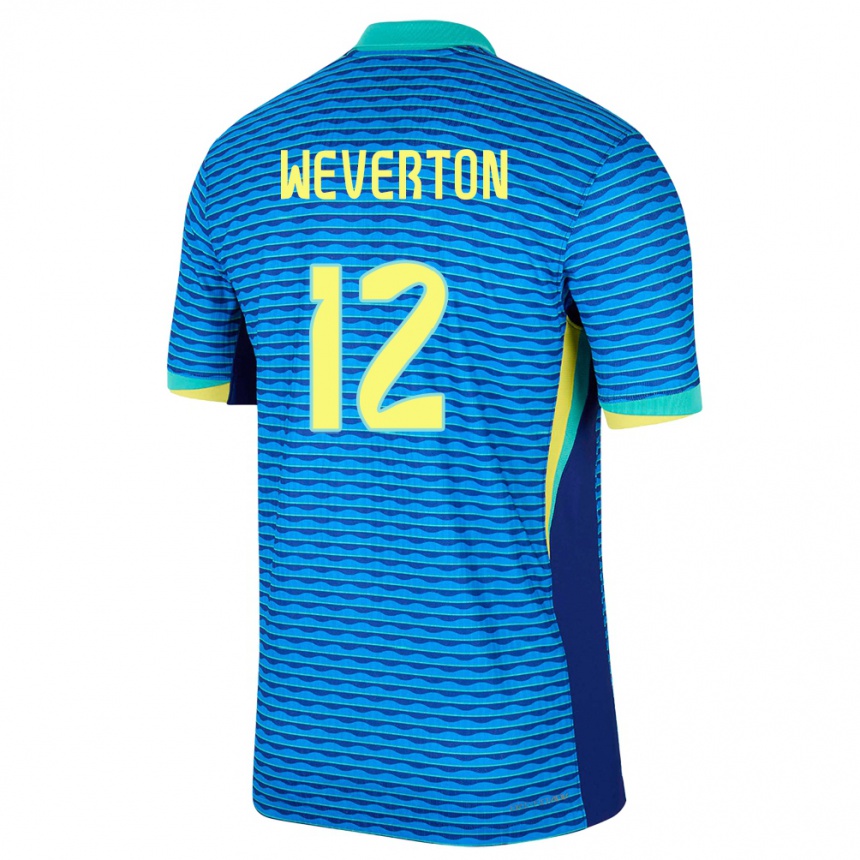 Kids Football Brazil Weverton #12 Blue Away Jersey 24-26 T-Shirt Uk