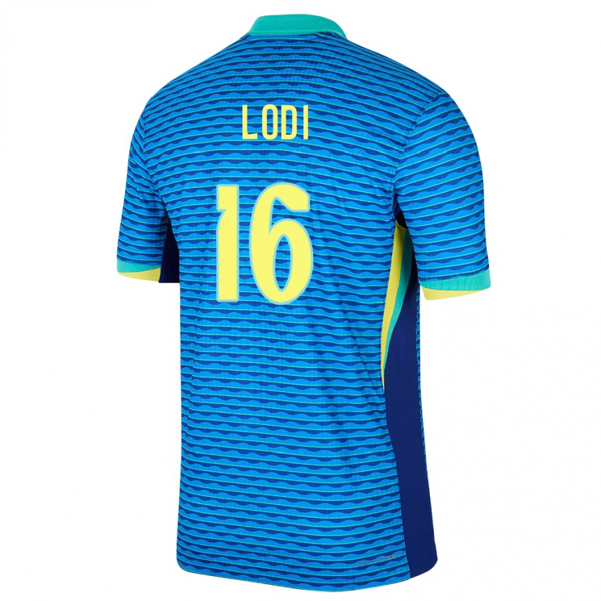 Kids Football Brazil Renan Lodi #16 Blue Away Jersey 24-26 T-Shirt Uk