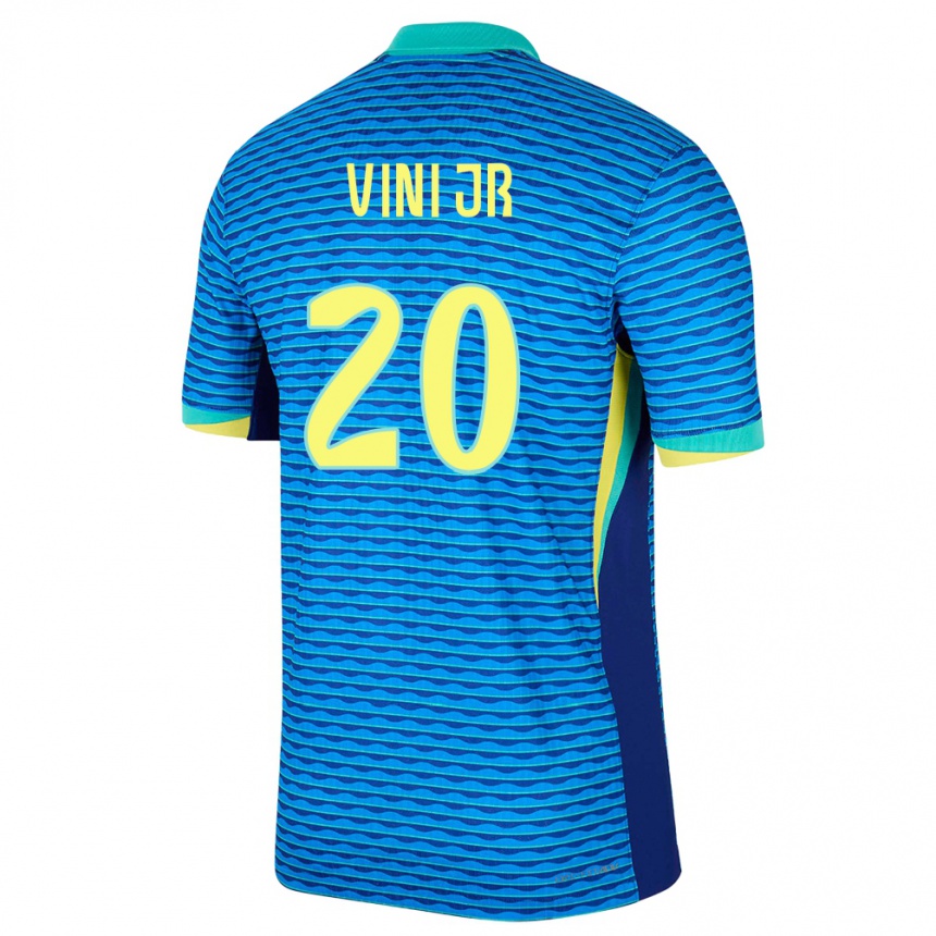 Kids Football Brazil Vinicius Junior #20 Blue Away Jersey 24-26 T-Shirt Uk