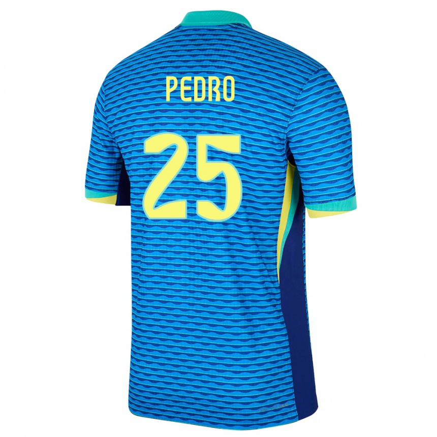 Kids Football Brazil Pedro #25 Blue Away Jersey 24-26 T-Shirt Uk