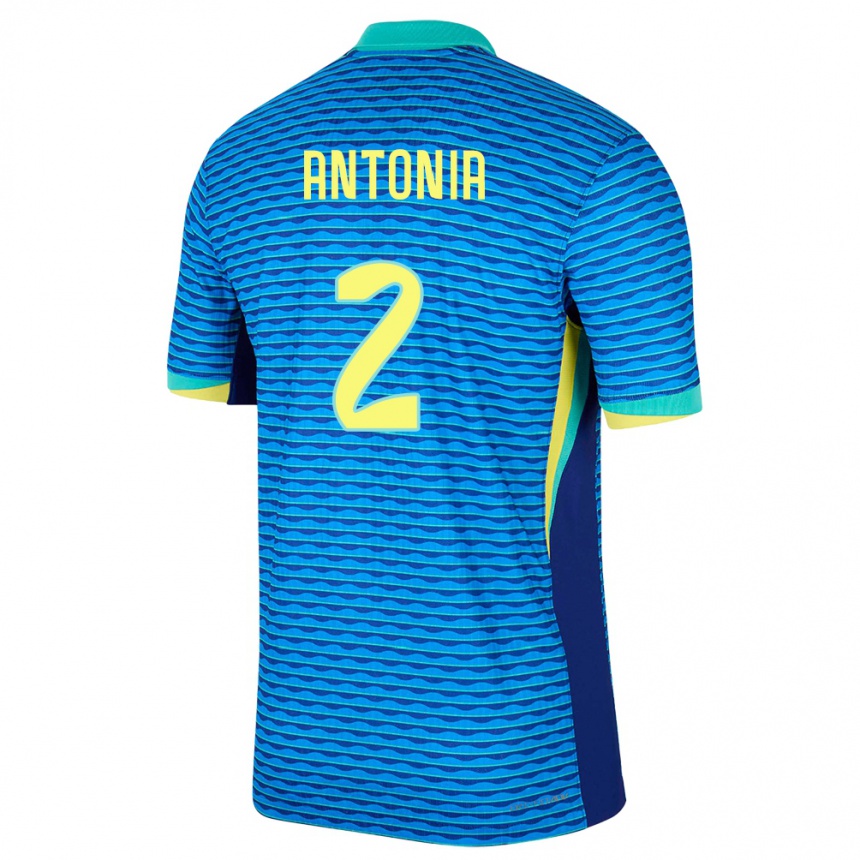 Kids Football Brazil Antonia #2 Blue Away Jersey 24-26 T-Shirt Uk