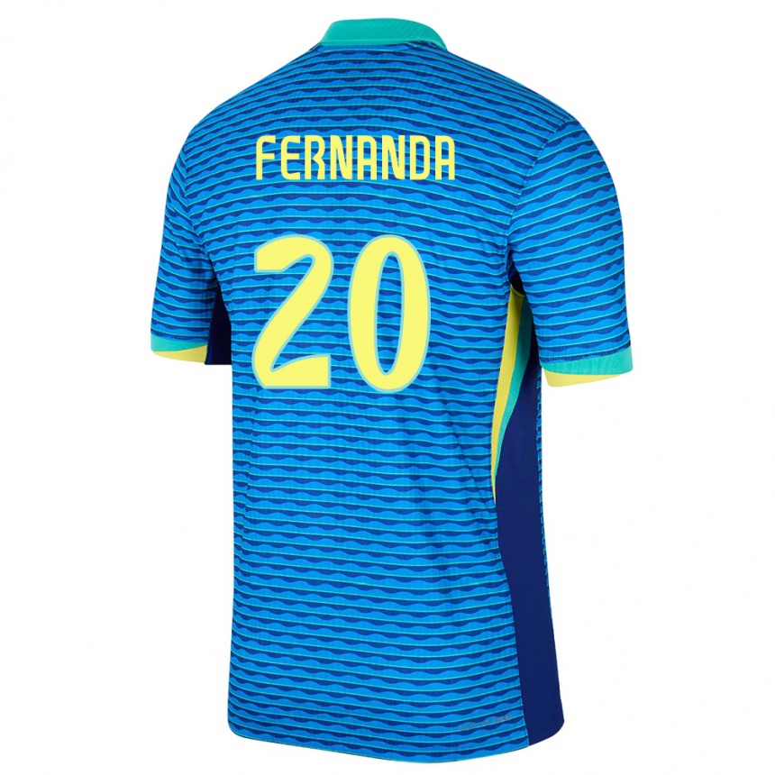 Kids Football Brazil Fernanda Palermo #20 Blue Away Jersey 24-26 T-Shirt Uk