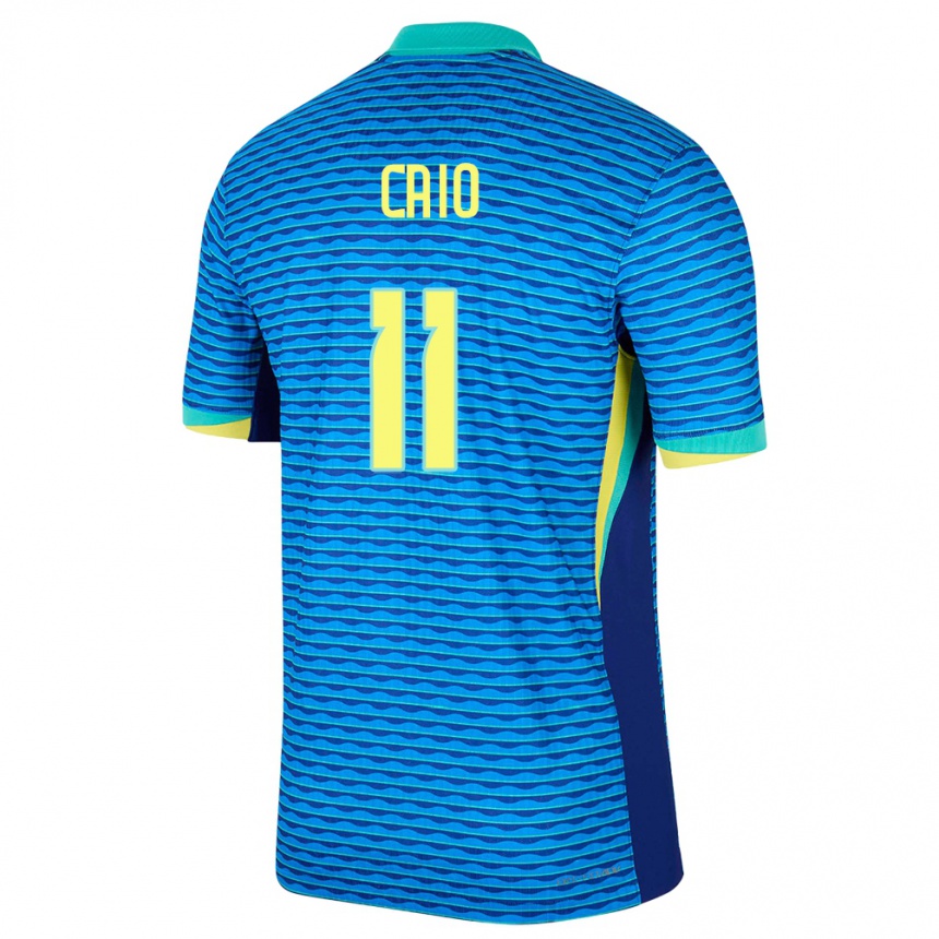 Kids Football Brazil Caio #11 Blue Away Jersey 24-26 T-Shirt Uk