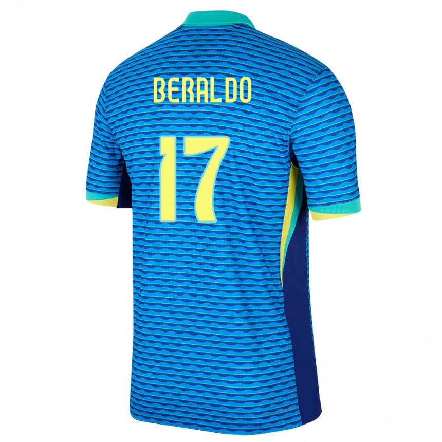 Kids Football Brazil Lucas Beraldo #17 Blue Away Jersey 24-26 T-Shirt Uk