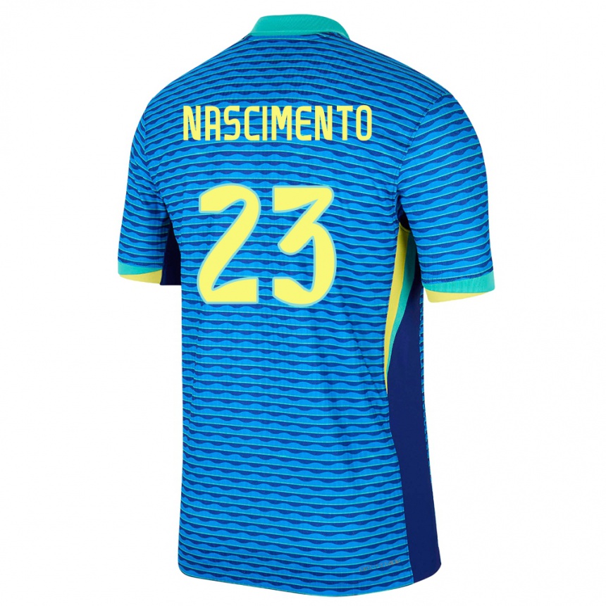 Kids Football Brazil Matheus Nascimento #23 Blue Away Jersey 24-26 T-Shirt Uk