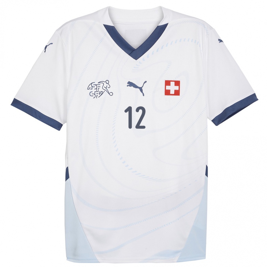 Kids Football Switzerland Livia Peng #12 White Away Jersey 24-26 T-Shirt Uk